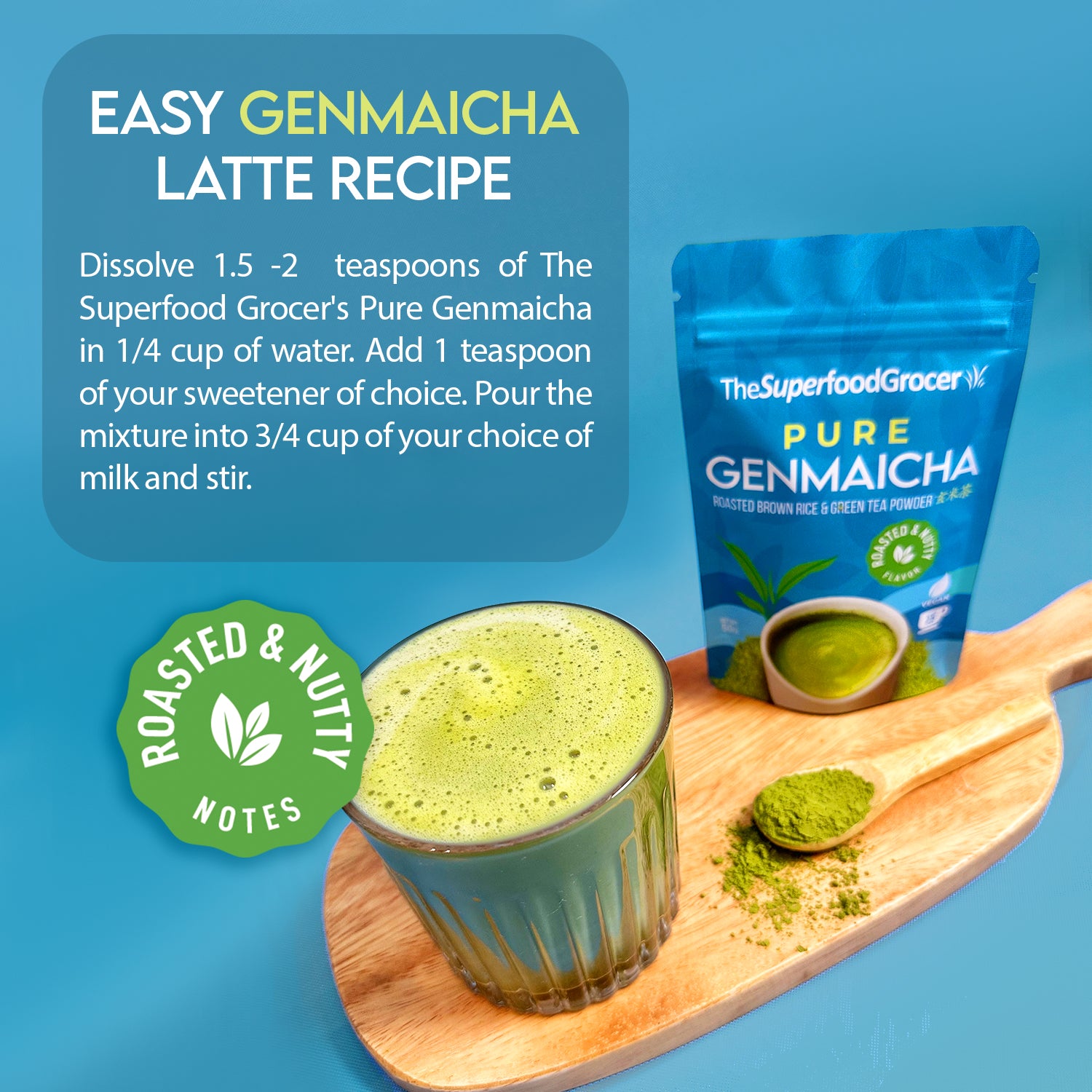 Genmaicha Roasted Popped Rice and Green Tea Powder (50g)