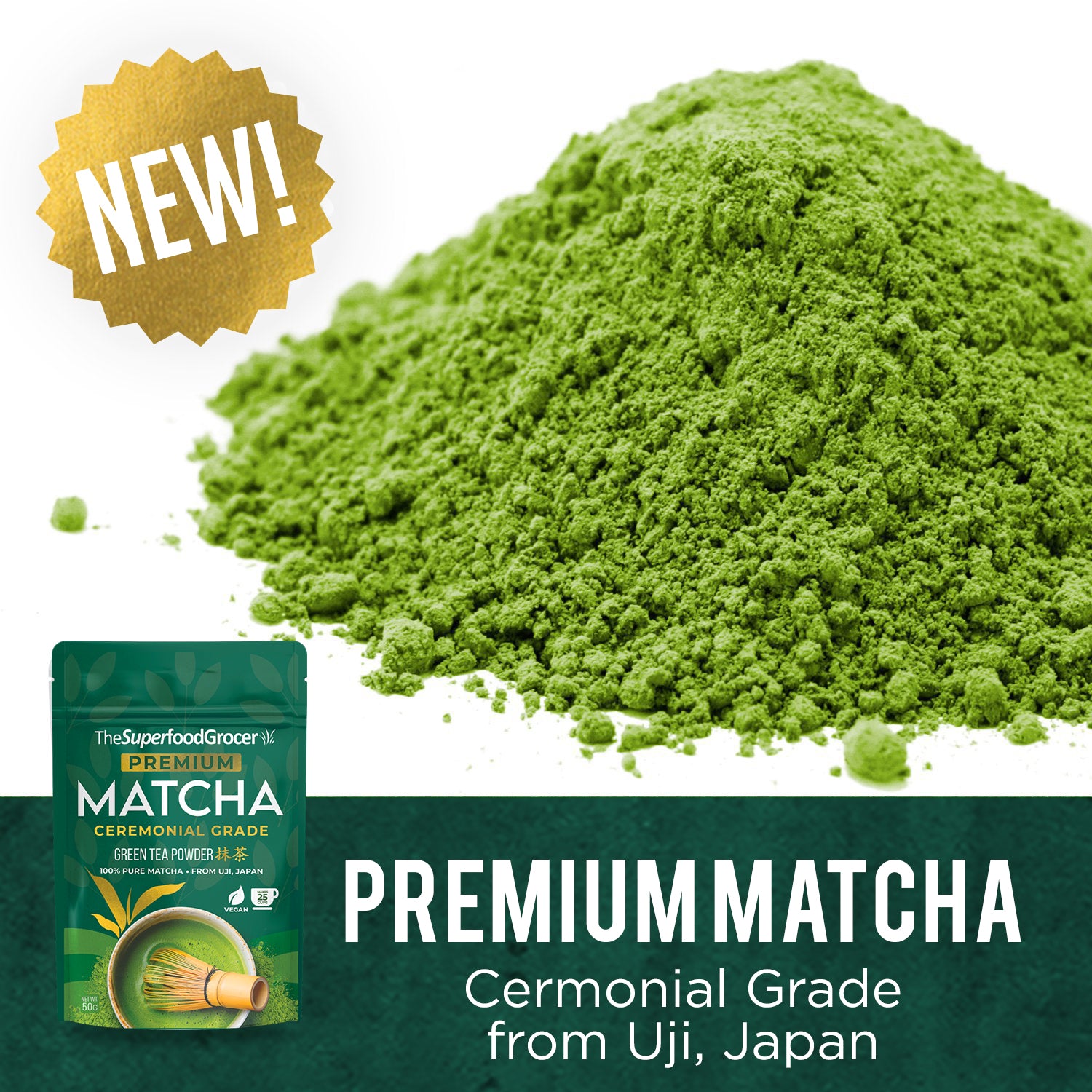 Japanese Organic Matcha Green Tea Powder - Premium Grade - 200g. Tea  Produced in Japan, Uji, Kyoto. Use for Drinking, Cooking, Baking, Smoothie  Making and with Milk. Vegan & Vegetarian Friendly 