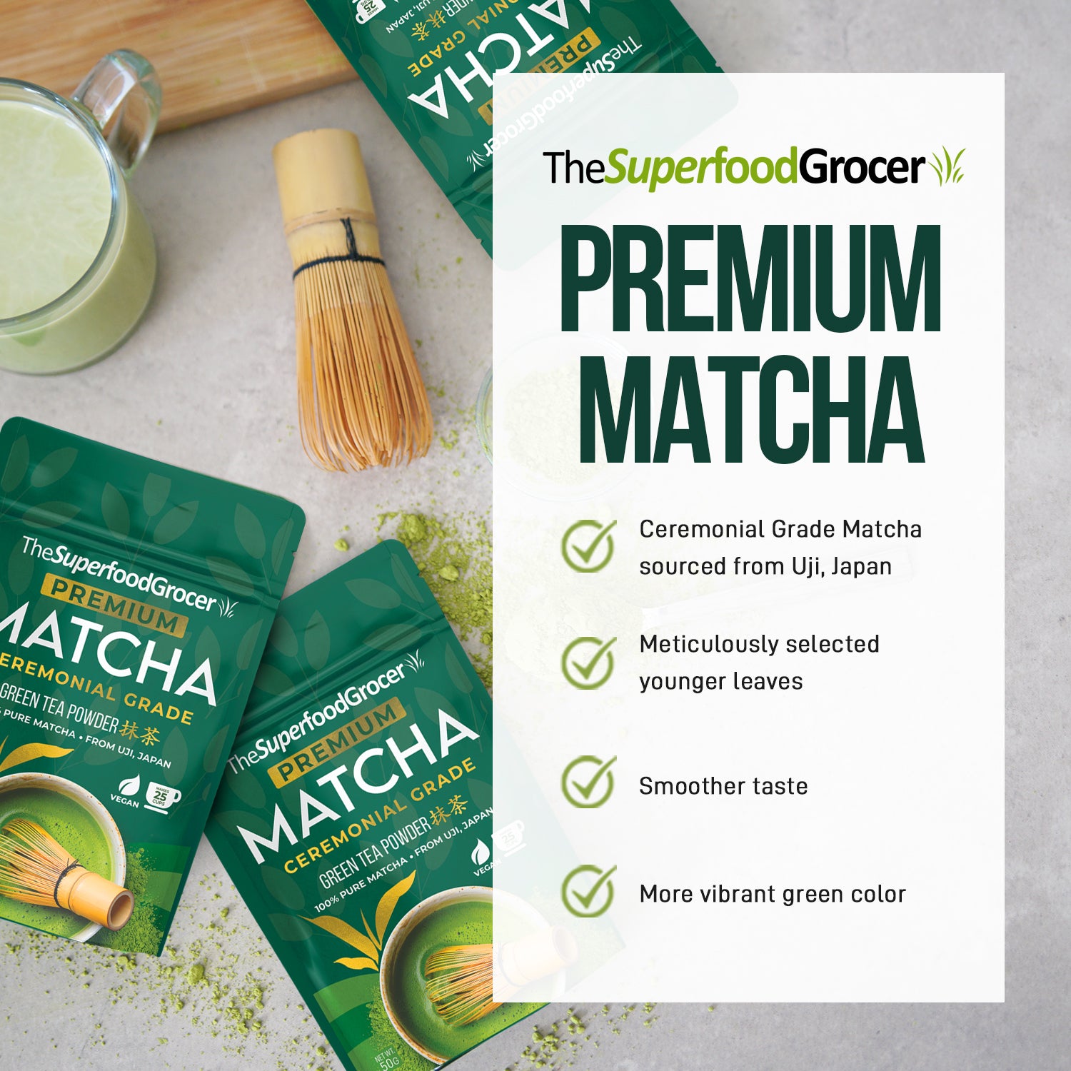 Premium Ceremonial Grade Matcha Powder 50g